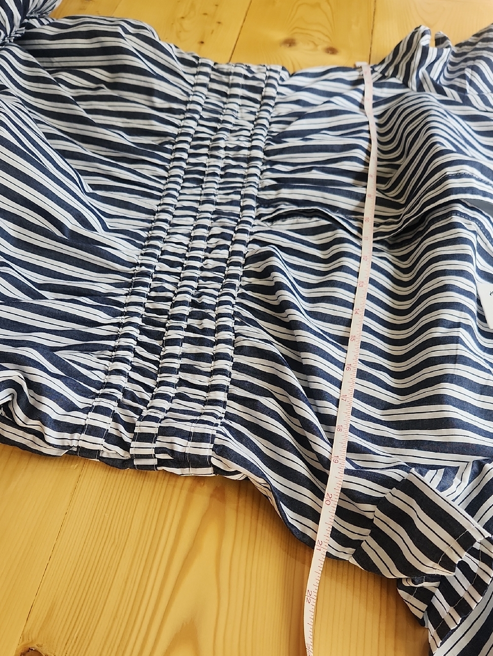 Quince 100% Organic Cotton Poplin Tiered Maxi Dress in Hudson Stripe L - Picture 16 of 17